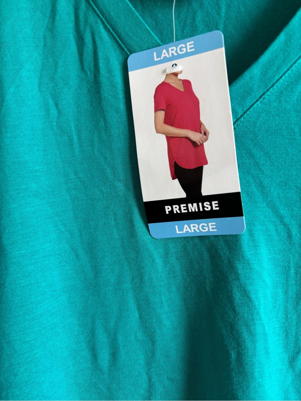 Premise Teal V-Neck Short Sleeve Tunic - Picture 2 of 6